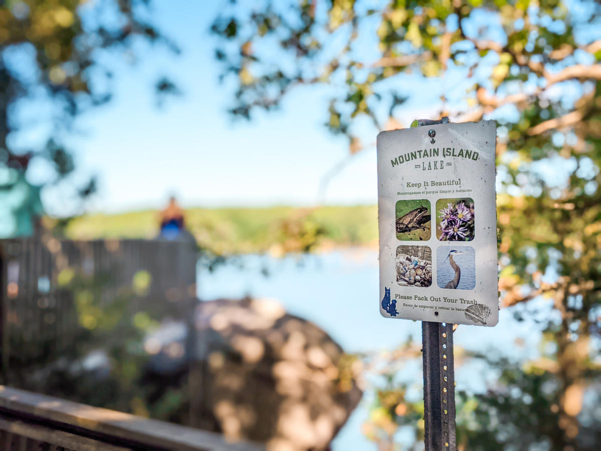 Mountain Island Lake Sign at Latta Nature Preserve