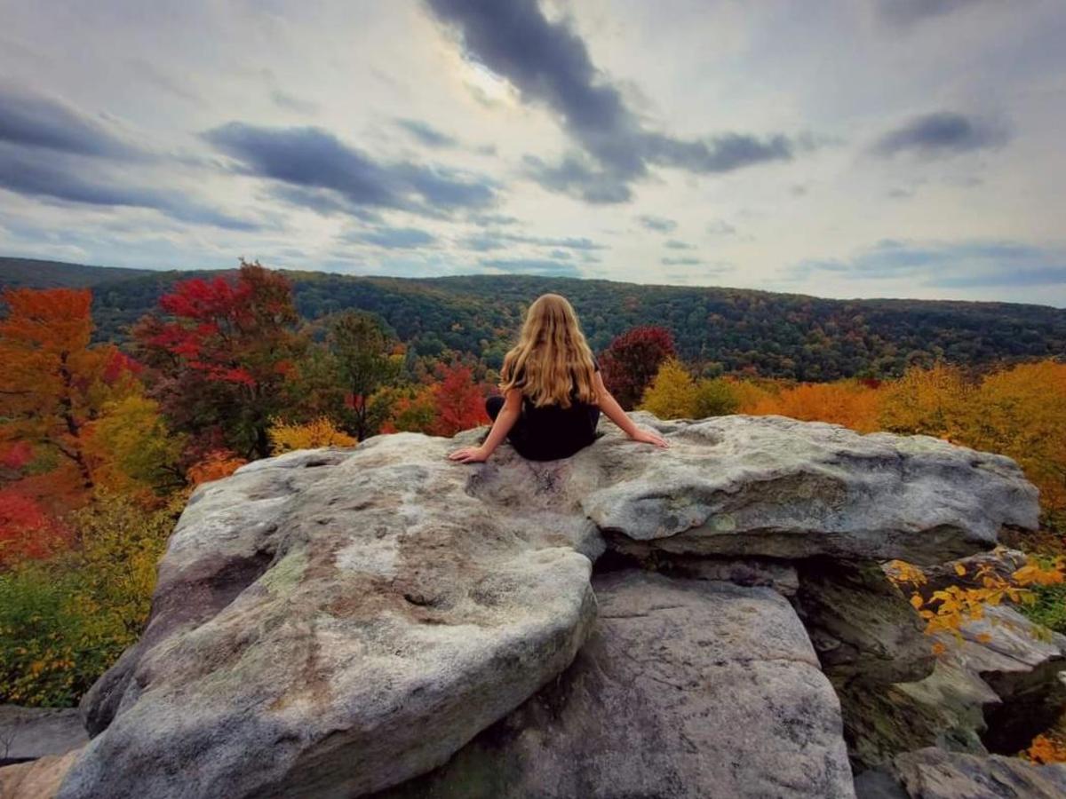 Wolf Rocks in Forbes State Forest provides incredible fall foliage views.