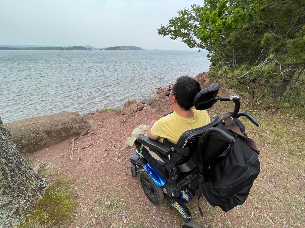 Cory looking over lake