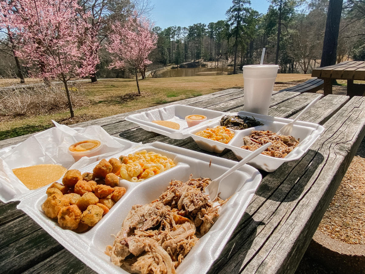 to-go food from Ms. Stella's at Lockerly Arboretum