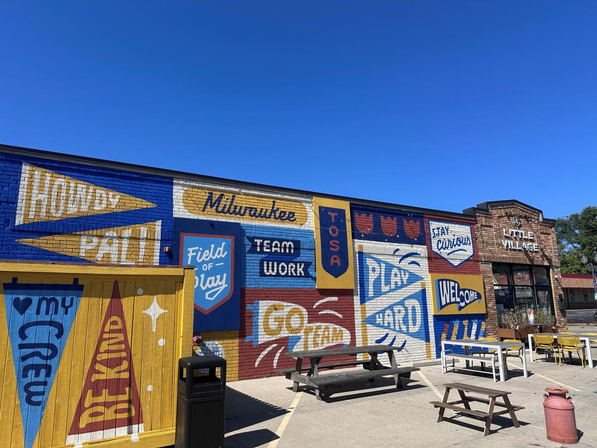 baseball themed mural