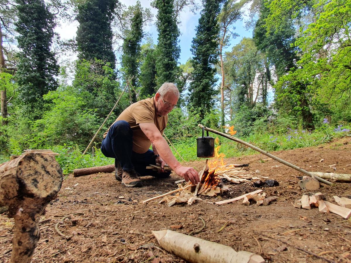 Person learning bushcraft with Insight Activities in Fordingbridge