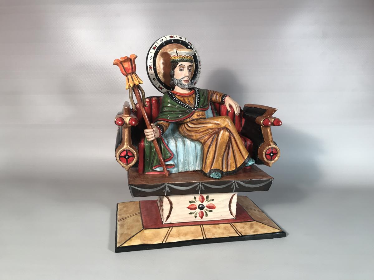 Enthroned San Jose Bulto by Gustavo Victor Goler