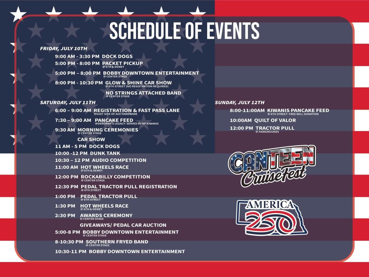 Canteen CruiseFest Schedule of Events 2026