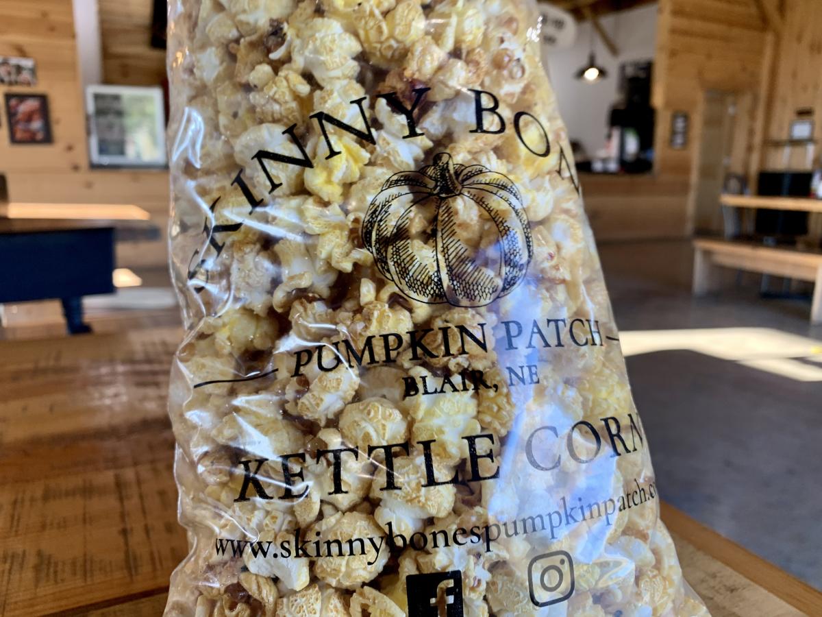 Kettle corn from Skinny Bones Pumpkin Patch