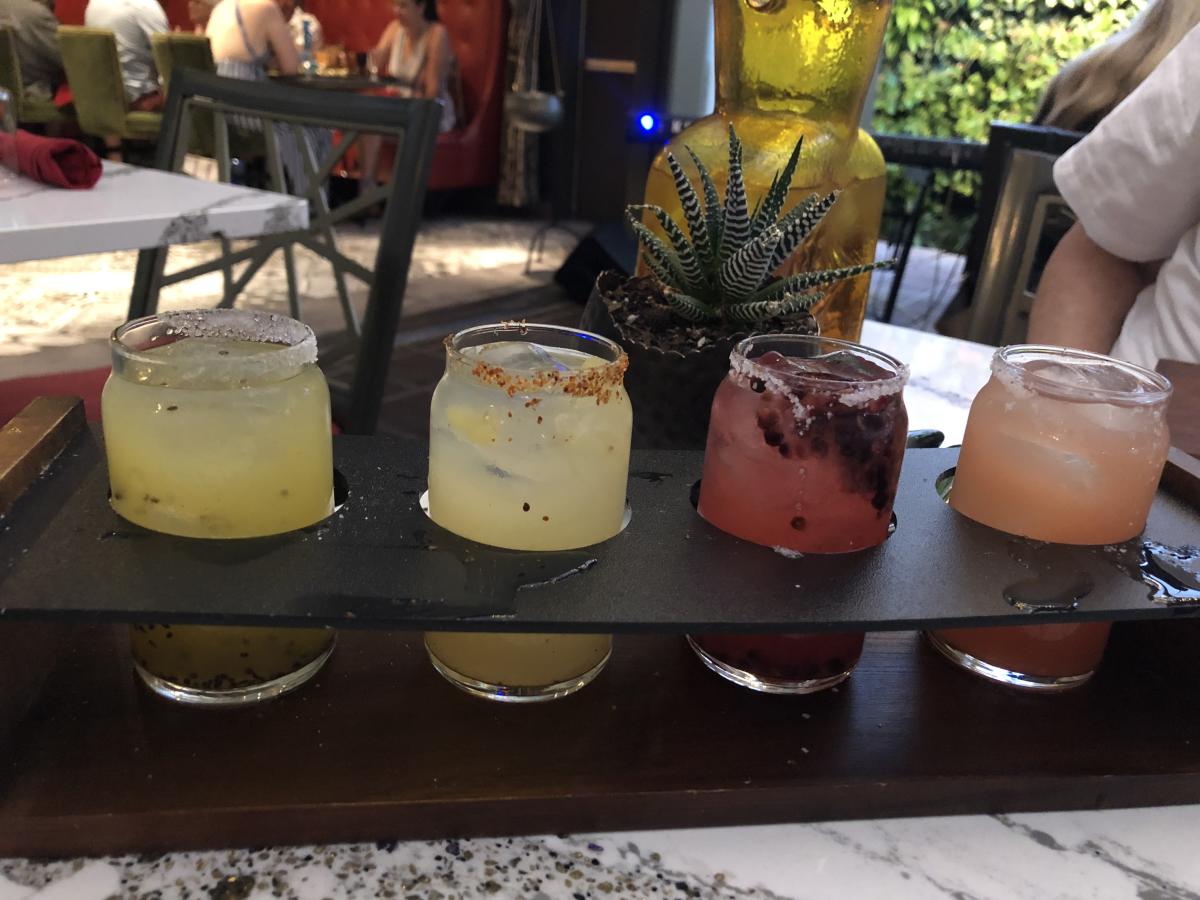 A margarita flight at Tac/Quila restaurant.