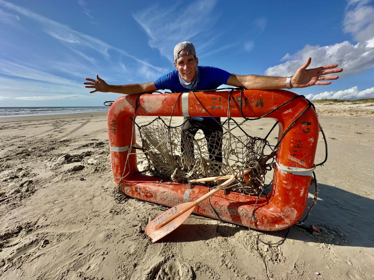 Jace Tunnell with a Life Raft