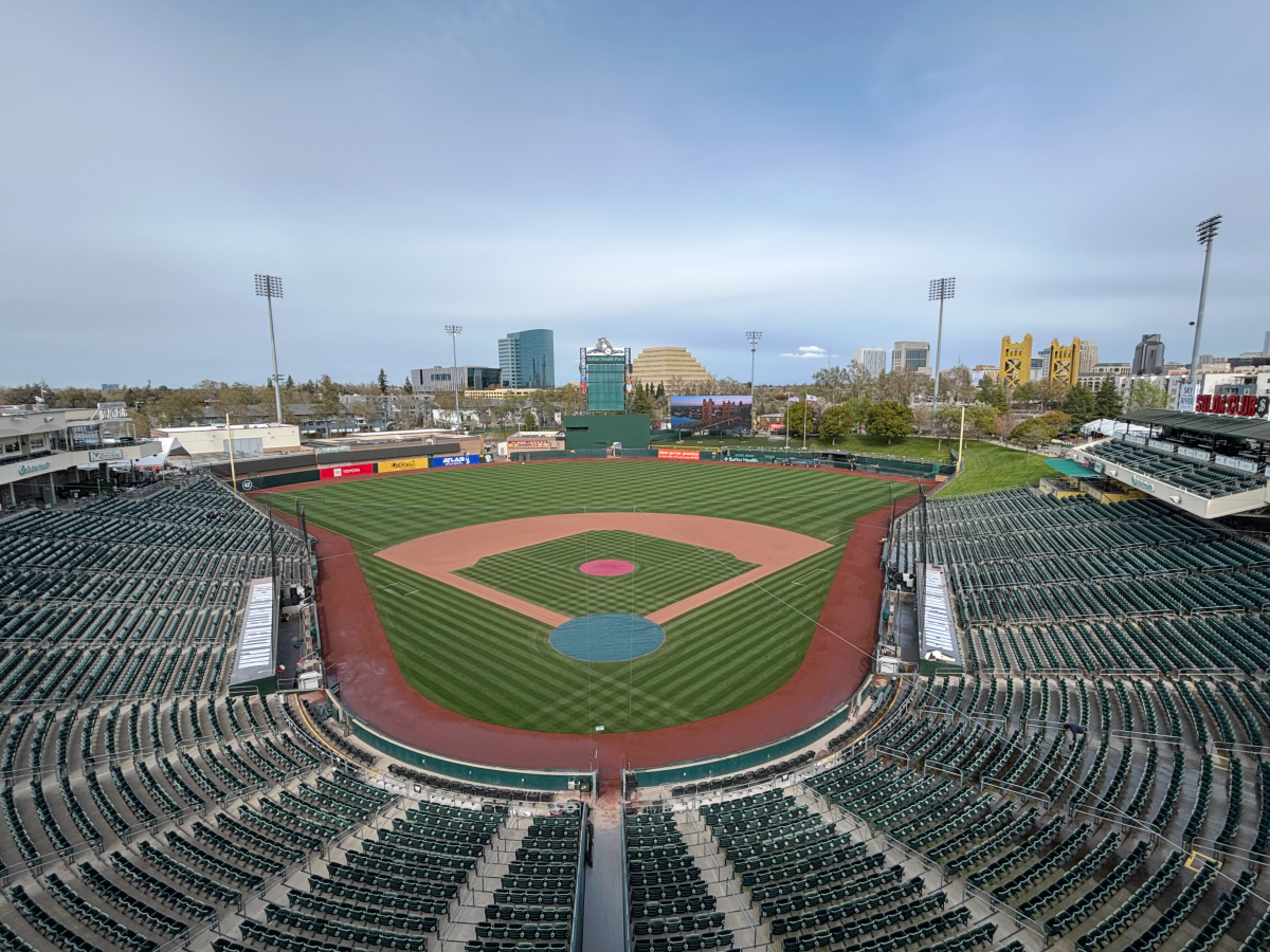 Aerial view of Sutter Health Park in West Sacramento