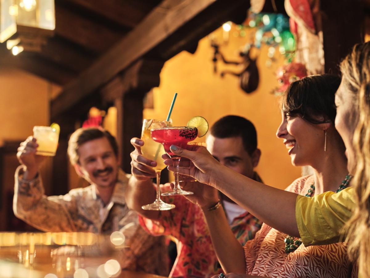 Group cheering with Margaritas