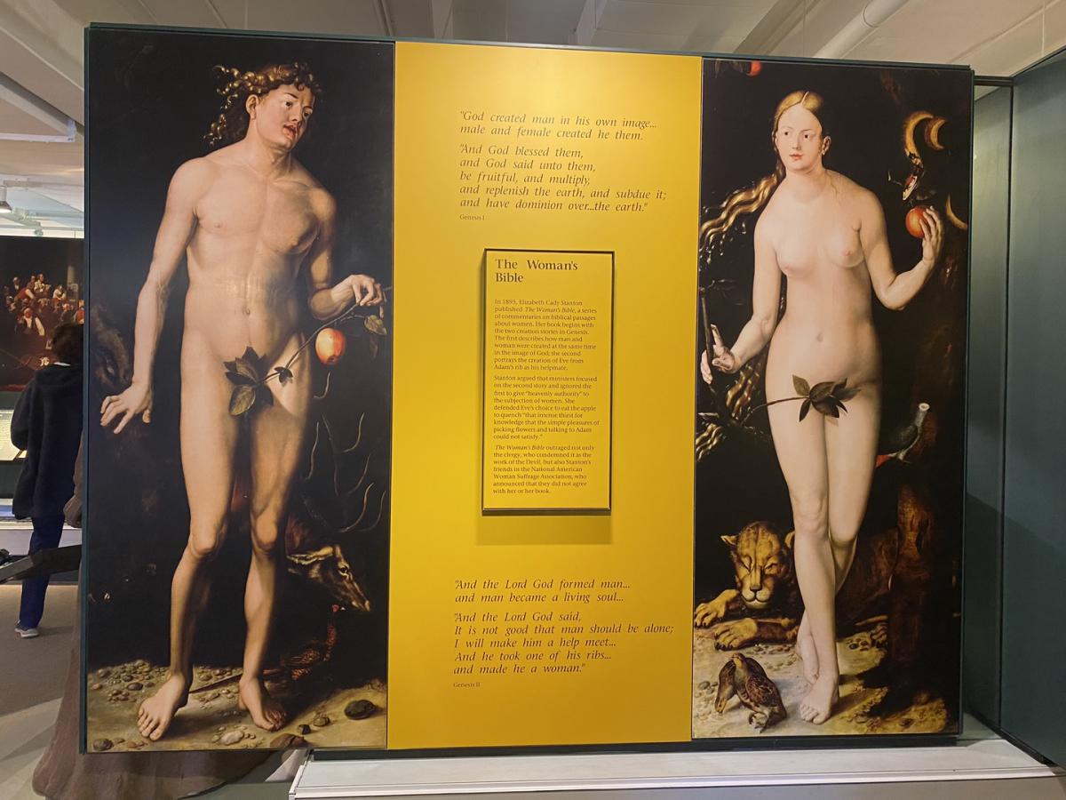 adam and eve exhibit in a museum