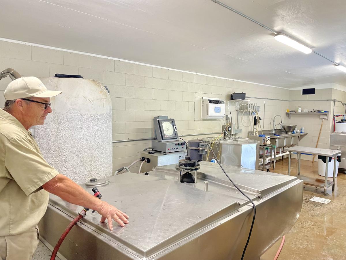 A look inside the pasteurizing building at Morell Dairy Farms near Shreveport, Louisiana. 