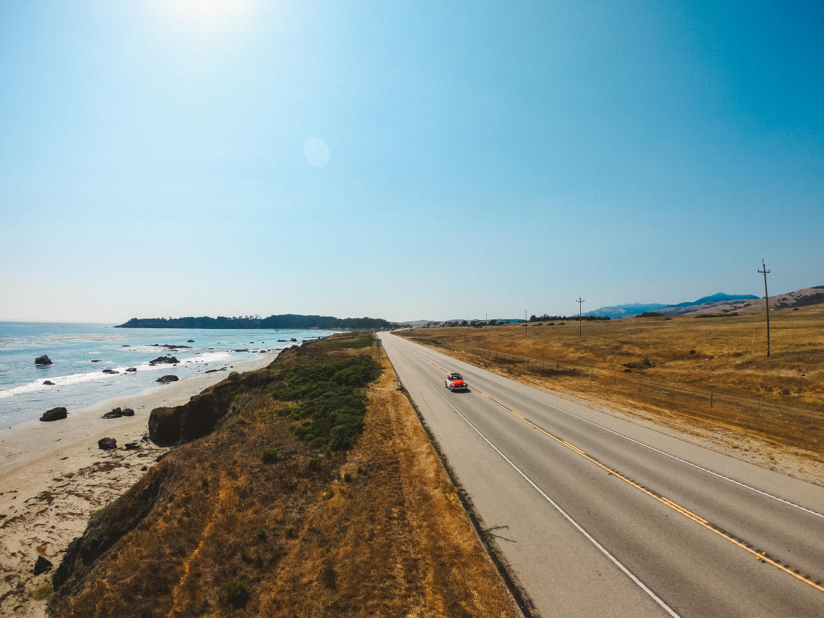 car driving on highway 1