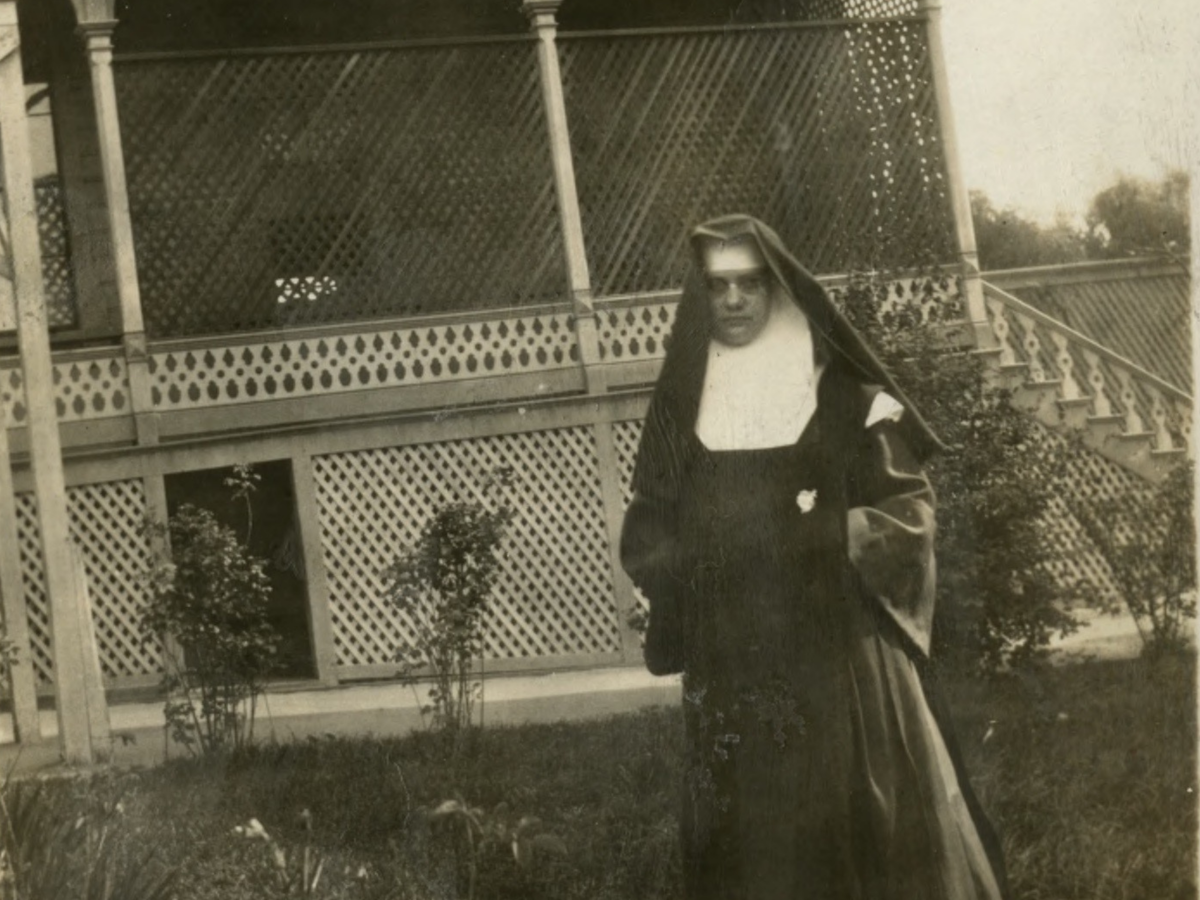 A nun at San Luis Obispo’s Immaculate Heart school and convent, where Mission College Preparatory Catholic High School now stands.