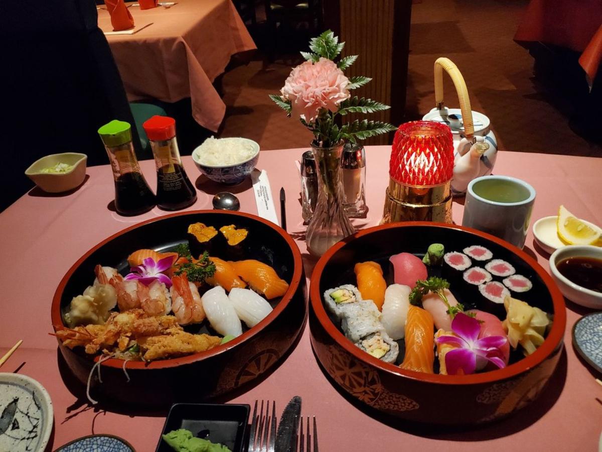 Matsu Japanese Food. Sushi on the table