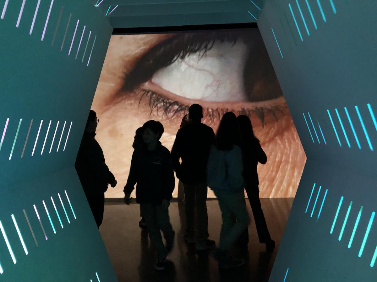 A glimpse into artist Daniel Sutliff's installation within THE EXPERIENCE (2019), a large-scale, fully immersive art installation at ahha Tulsa.