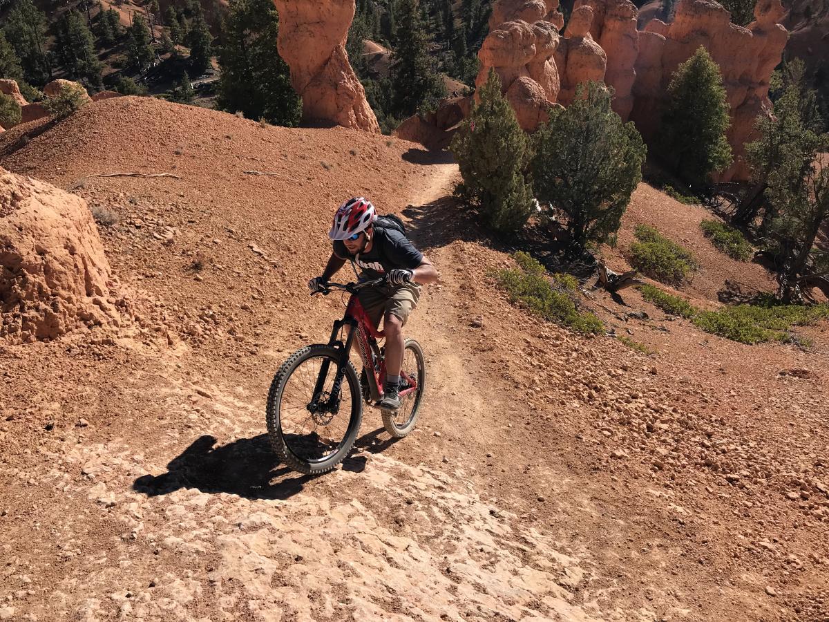 Mountain Biker on the Thunder Mountain trail in Bryce Canyon National Park
