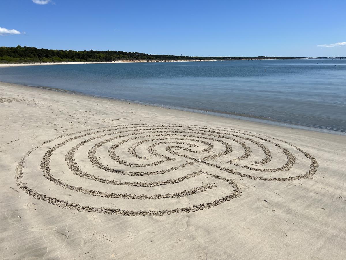Landscape Labyrinth in Cape Charles for the Women's Wellness Weekend