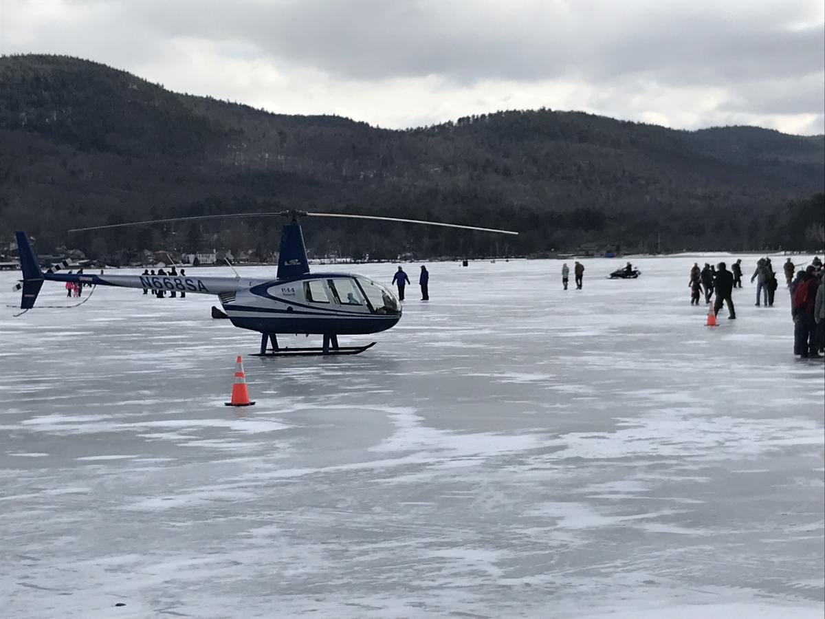 Helicopter at the Lake George Winter Carnival