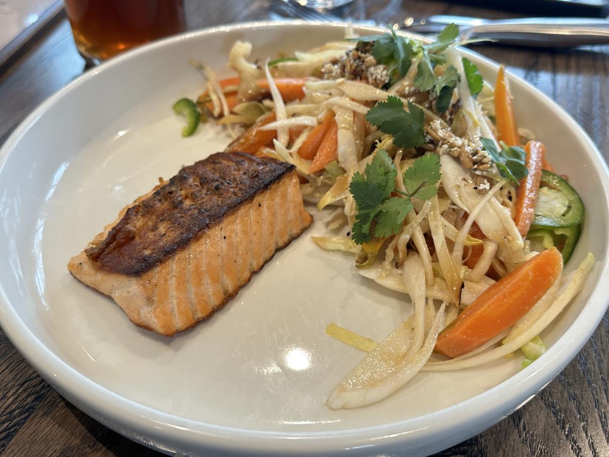 Chicken wrap with a side of Potato soup