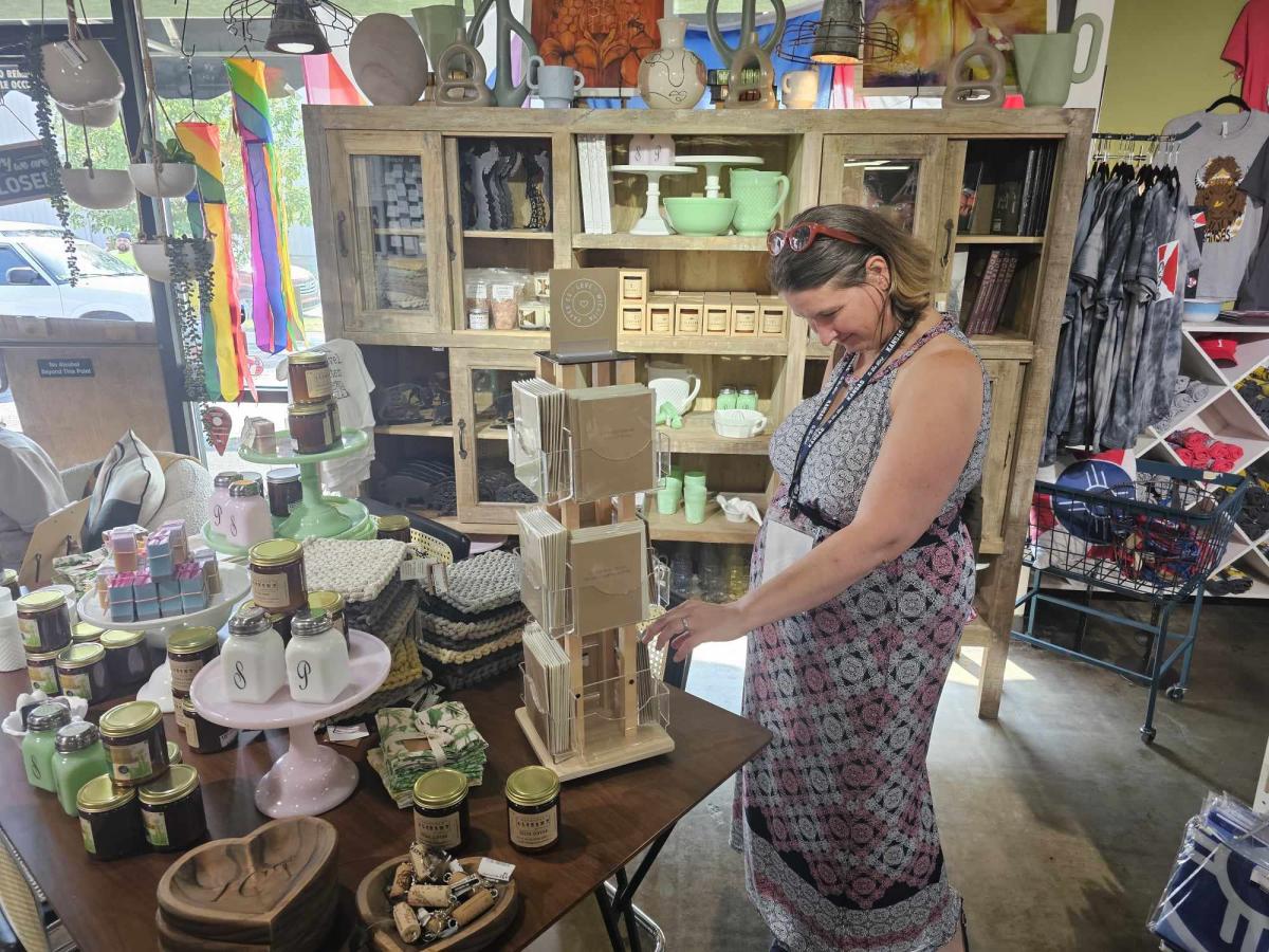A woman shops at Workroom in Wichita