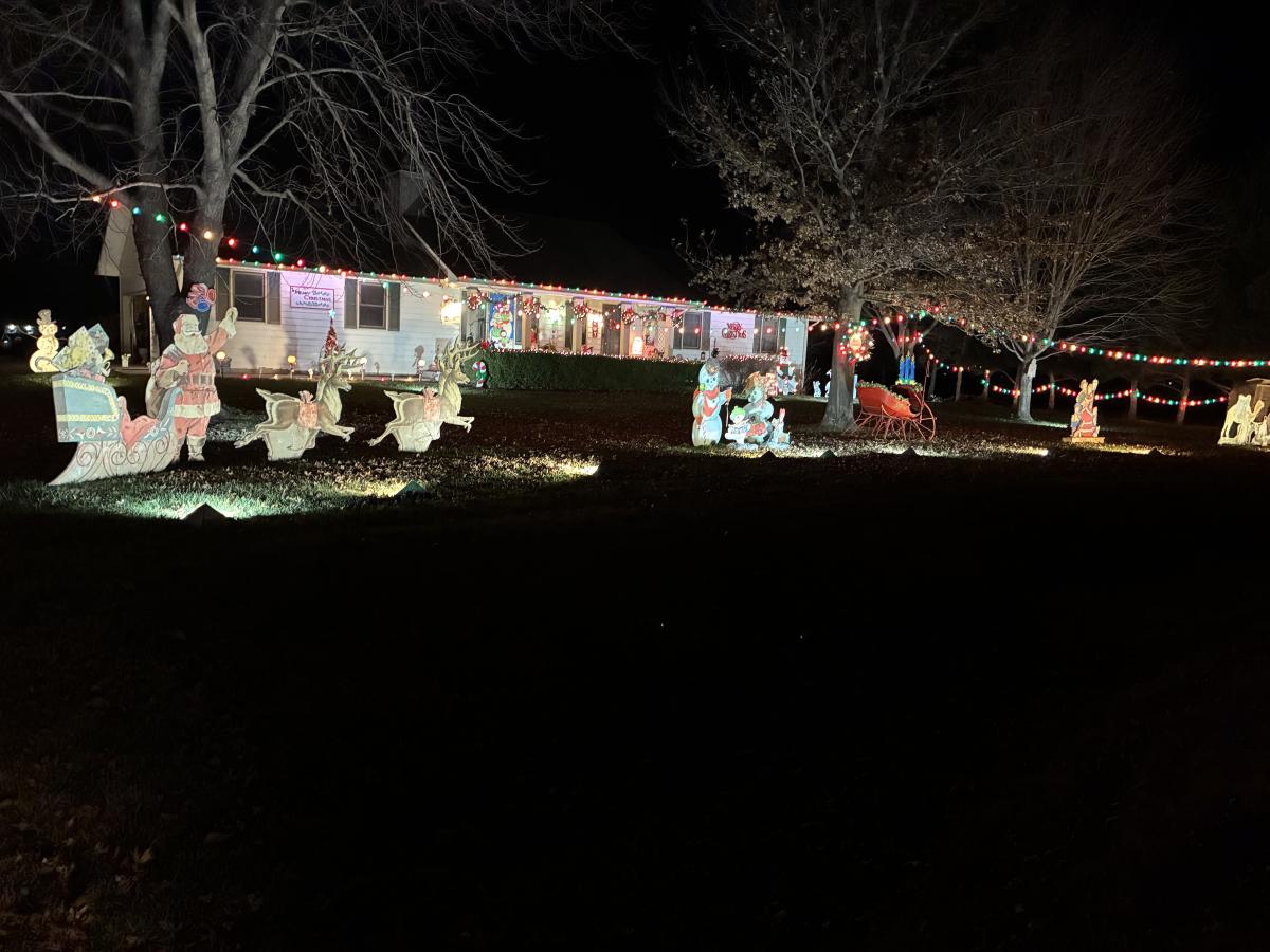 Christmas lights illuminate a home on N. Custer in Wichita.