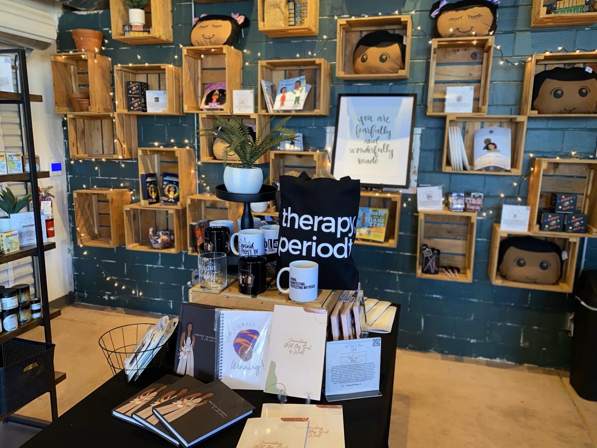 Goods are displayed for sale at The Blackprint