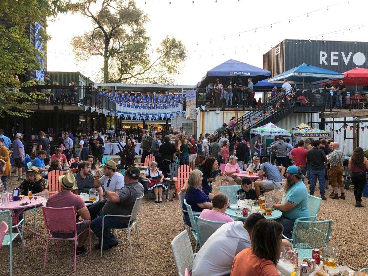 People gather at Revolutsia to participate in Oktoberfest at Prost