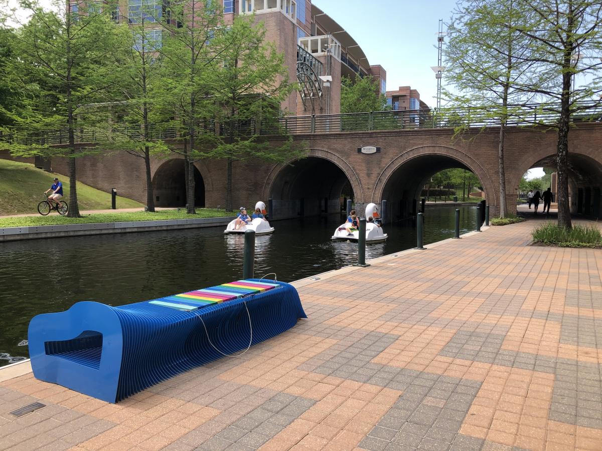 Swan Boats along The Woodlands Waterway