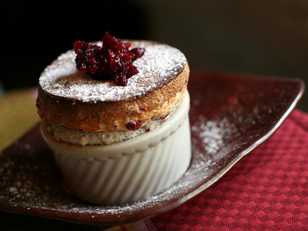 Cranberry Souffle at Rise Souffle in The Woodlands, Texas