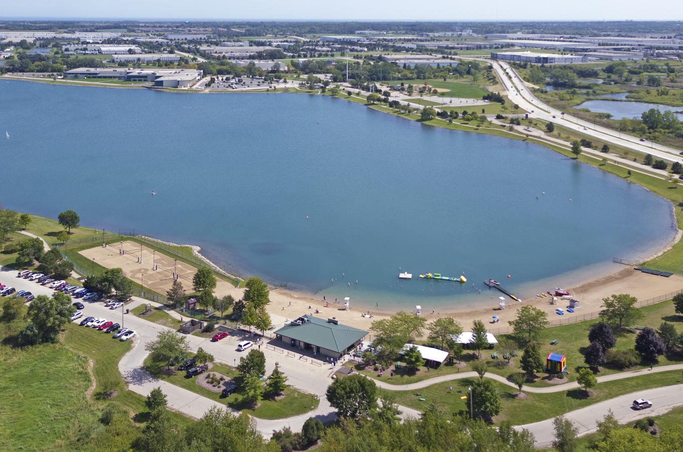Drone pic of Lake Andrea from Beach