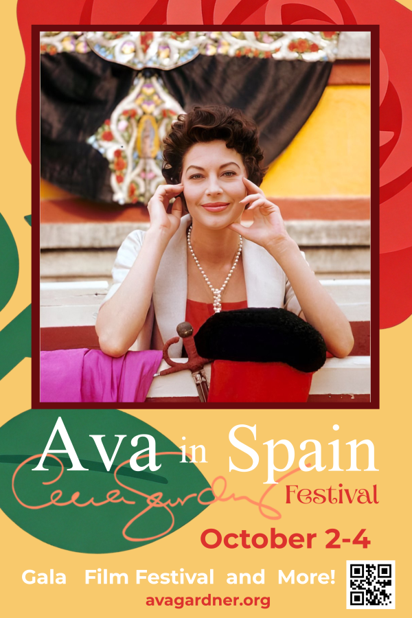 Ava Gardner Festival graphic for the 2026 event featuring Ava in Spain.
