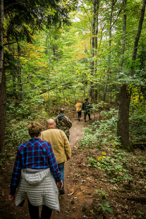 A group of hikers on the Big Bay Pathway