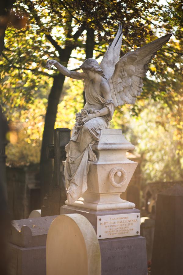Angel statue inside a cemetery