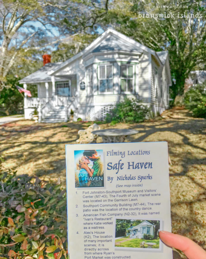 a pamphlet detailing filming locations for Safe Haven in Southport, NC