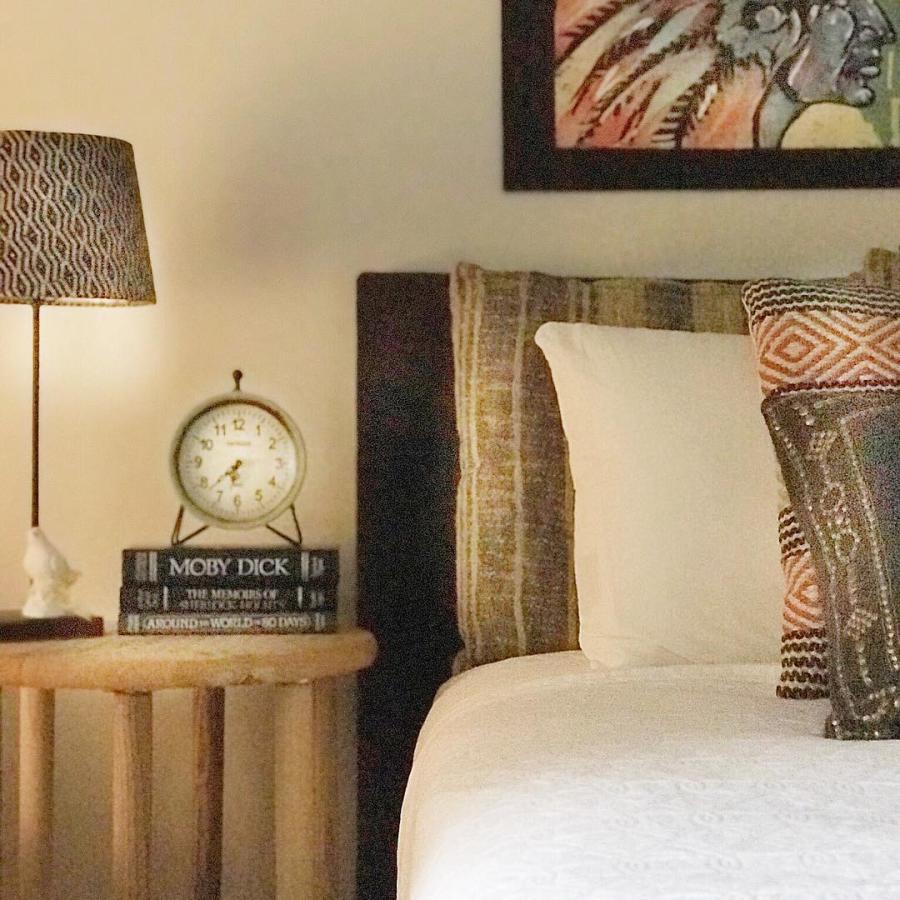 A close-up look at the bed and beside table at Morning Star Bed & Breakfast of Corrales