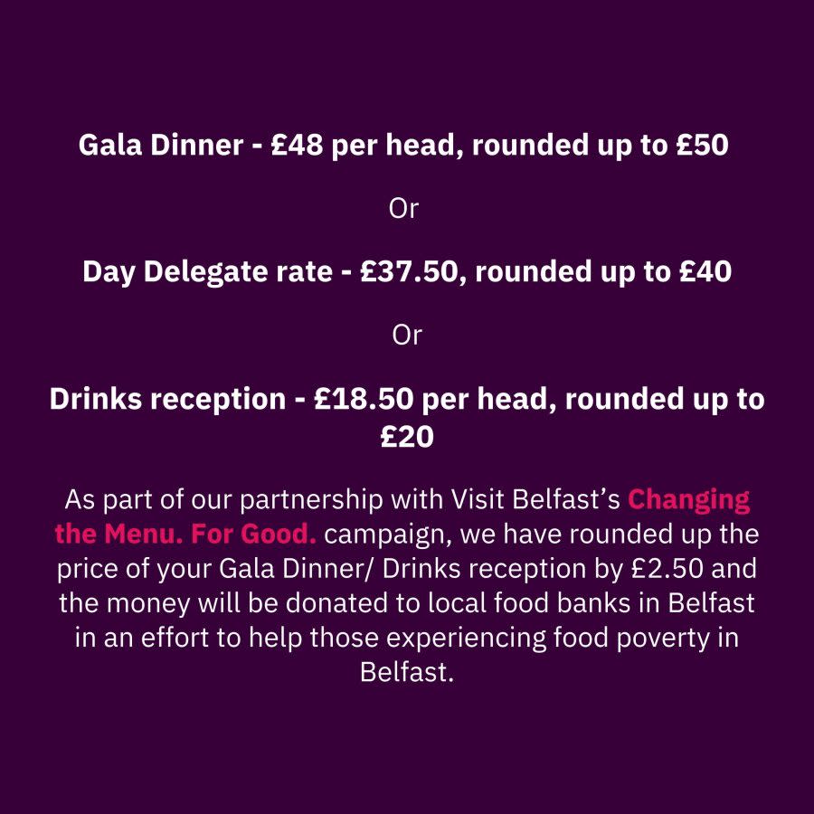 Dinner information on purple background