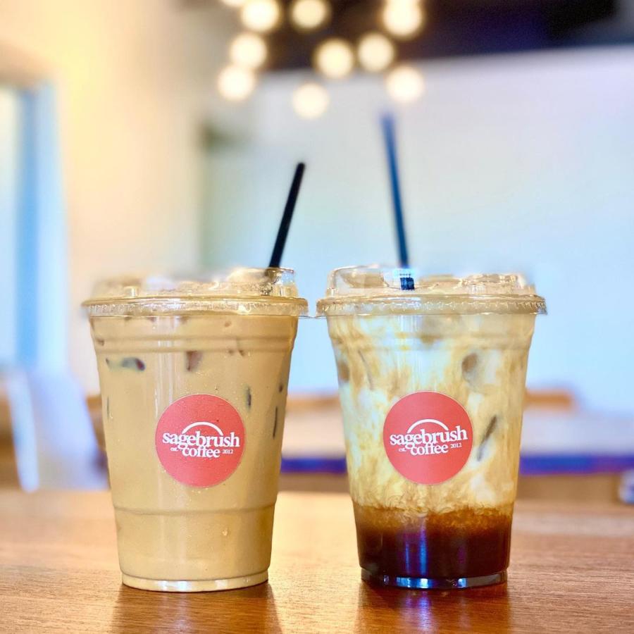 Iced Coffee and a Macchiato from Sagebrush Coffee