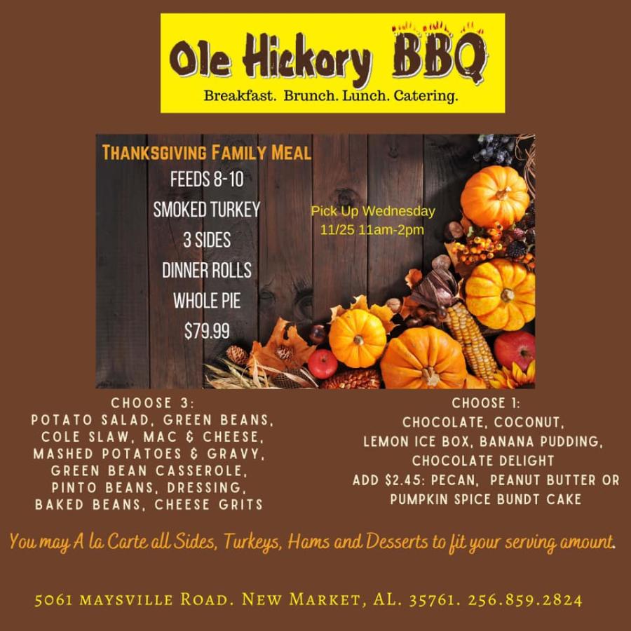 Order Your Thanksgiving Meals To Go In Huntsville