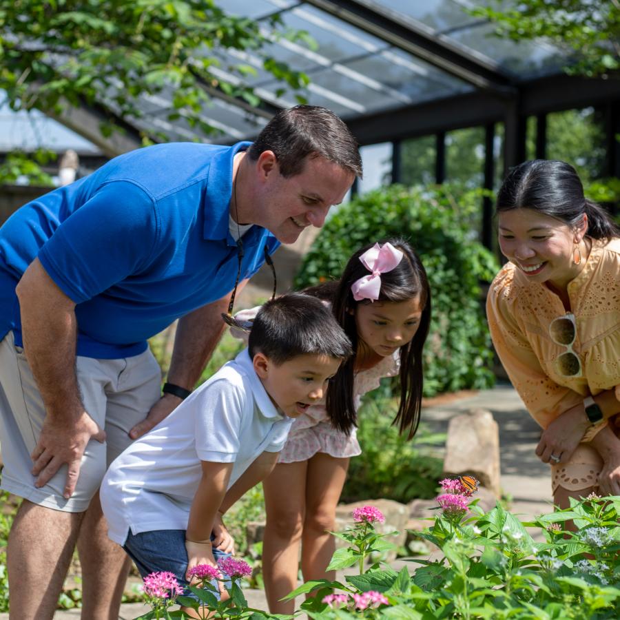 Family Mom Baby at Botanical Garden