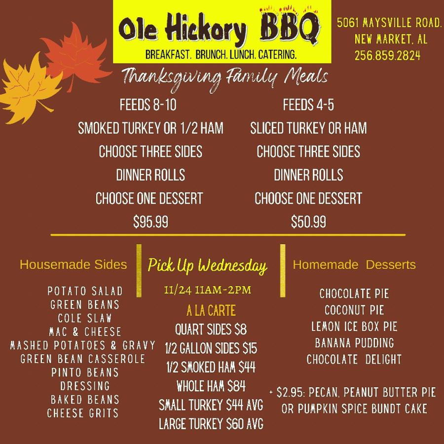 Ole Hickory BBQ Thanksgiving