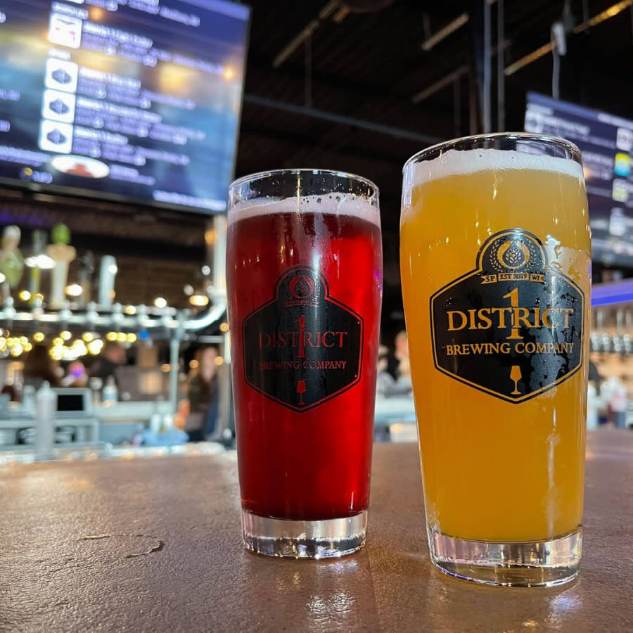 District 1 Brewing beer glasses