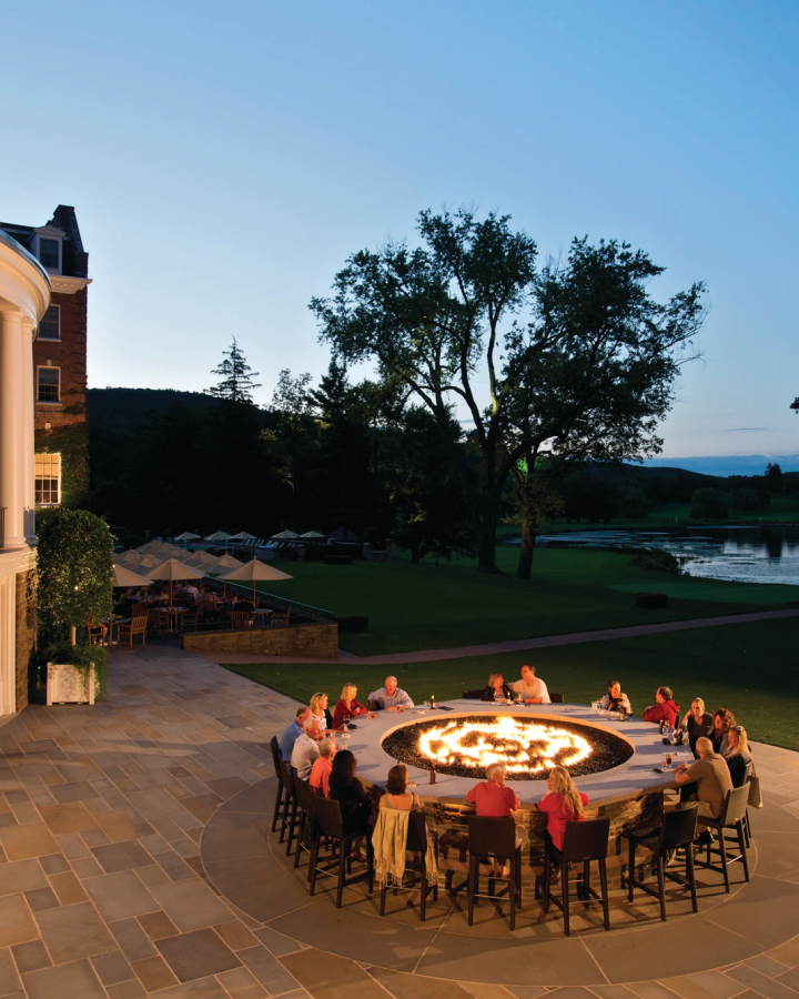 The Otesaga Fire Bar — outdoor lakeside dining and drinks at The Otesaga Resort Hotel in Cooperstown, NY