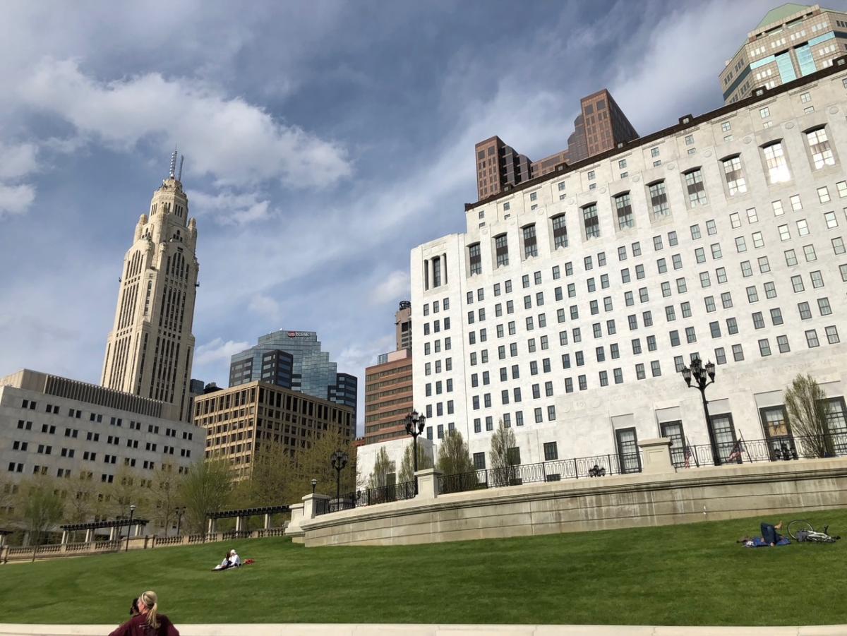 A view of downtown Columbus and LeVeque Tower