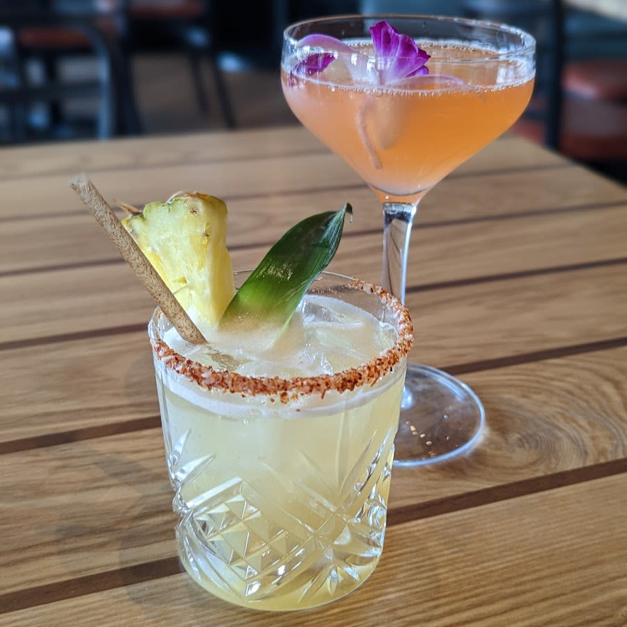 Image is of two Amador cocktails the Floridita Daiquiri and El Caribe Margarita.