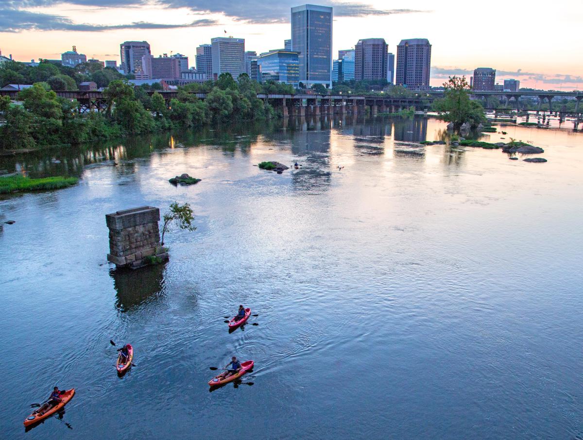 James River with Richmond VA in the background 