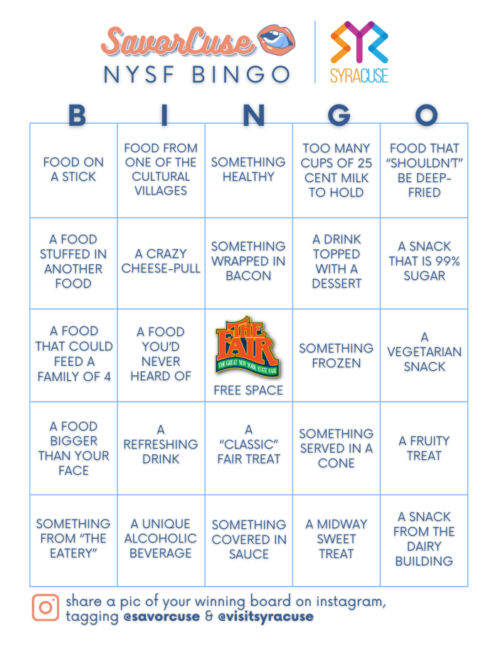 SavorCuse Bingo Card VS