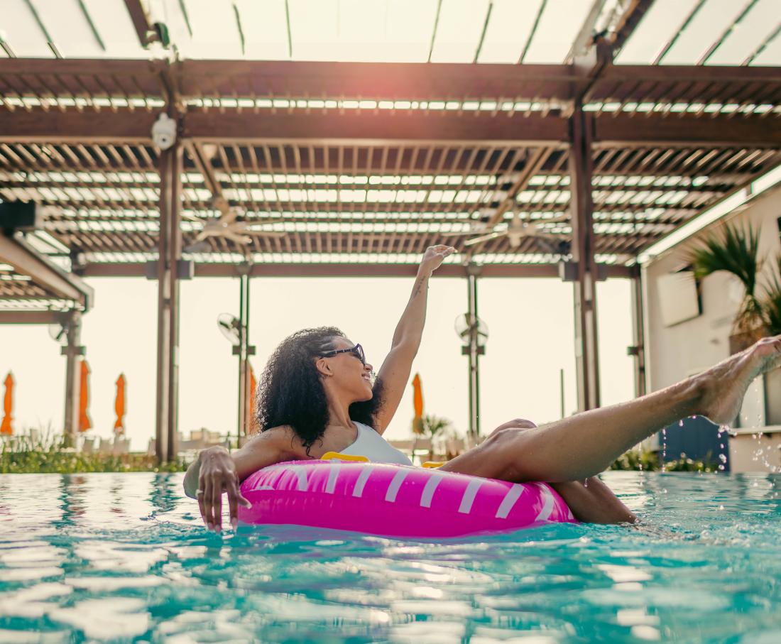 Person Splashing in Pool