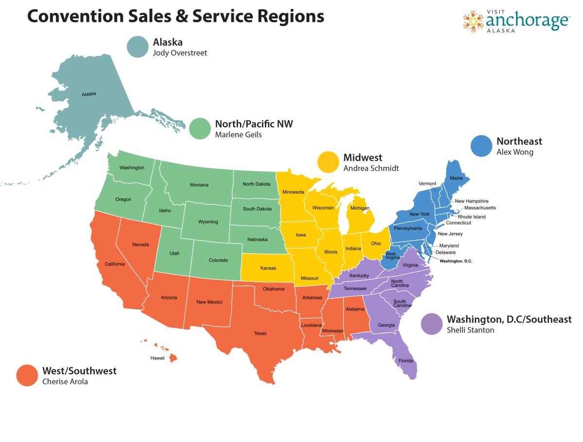 Convention Sales & Service Regions 2022