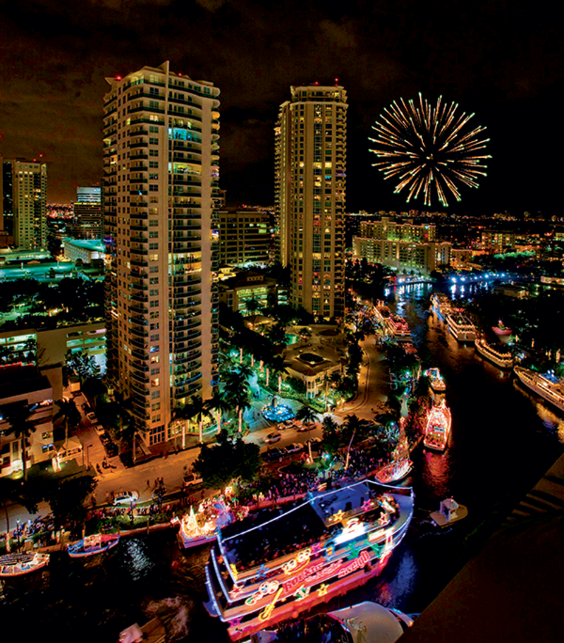 Evening Lights Of The Ft. Lauderdale Winterfest Boat Parade 