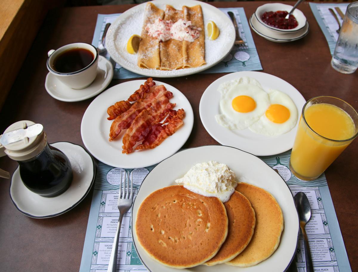 Pancakes, Bacon and Eggs From The Pancake Pantry